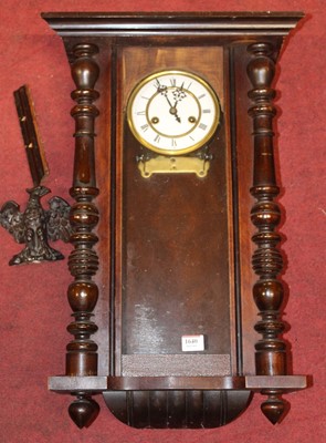 Lot 1640 - An early 20th century walnut cased Vienna drop...