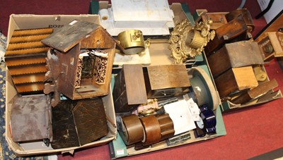 Lot 1661 - Four boxes of assorted mantel clocks and clock...