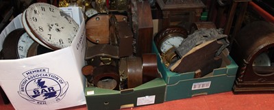 Lot 1662 - Three boxes of assorted clock cases, wall...