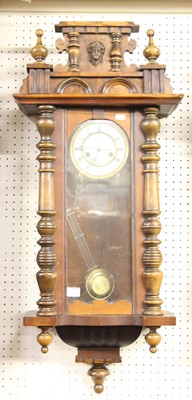 Lot 1505 - A circa 1900 Vienna droptrunk wall clock,...