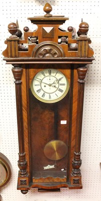 Lot 1510 - A late 19th century Vienna walnut regulator,...