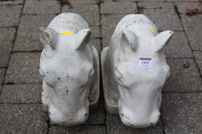 Lot 1415 - A pair of white painted reconstituted stone...