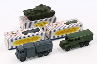 Lot 1455 - A Dinky Toys group of three boxed military...