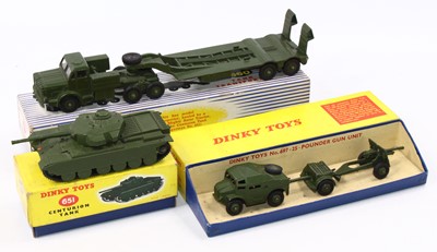 Lot 1456 - A Dinky Toys group of three boxed military...