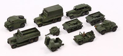 Lot 1432 - A Dinky Toys group of ten loose military...