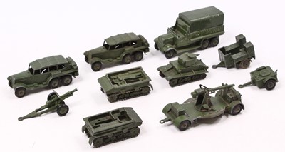 Lot 1430 - A Dinky Toys group of ten loose military...