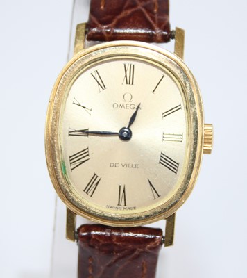 Lot 2767 - A lady's Omega De Ville gold plated wristwatch,...