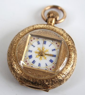 Lot 2774 - A lady's continental 14ct gold open face...