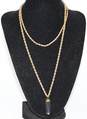 Lot 2724 - A modern 9ct gold ropetwist necklace, 9.4g,...