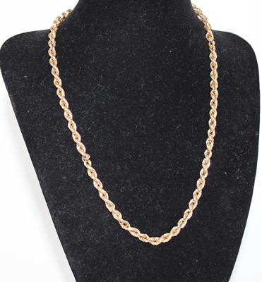 Lot 2729 - A modern 9ct gold ropetwist necklace, 9.8g,...