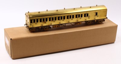 Lot 223 - 0-gauge GWR/BR ‘B’ set br/3rd coach, brass,...