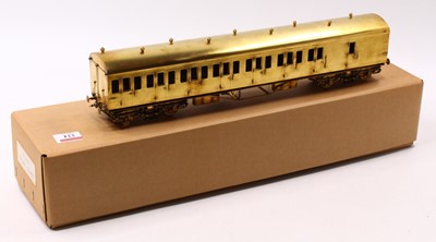 Lot 224 - 0-gauge GWR/BR ‘B’ set br/3rd coach, brass,...