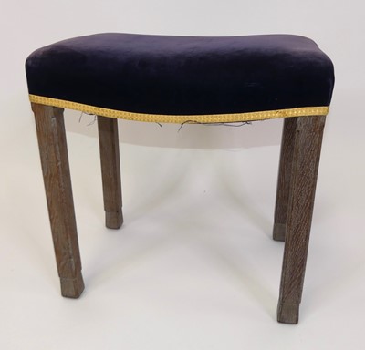 Lot 344 - A George VI limed oak Coronation stool, with...