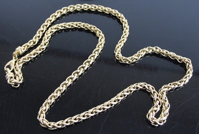 Lot 2854 - A modern 9ct gold spiga link necklace, with...