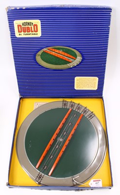 Lot 417 - Hornby-Dublo 3-rail turntable, small area of...