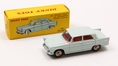 Lot 1210 - French Dinky Toys, No.553 Peugeot 404 pale...