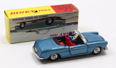 Lot 1218 - French Dinky Toys 528, Peugeot 404 Pininfarina...