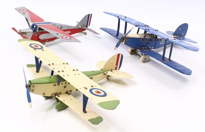 Lot 1976 - Three Meccano pre-built playworn aircraft...