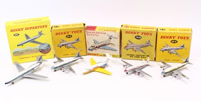 Lot 1414 - A Dinky Toys group of five boxed aircraft...