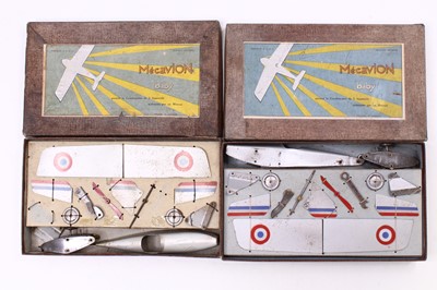 Lot 1982 - Two Mecavion Baby Aeroplane construction sets,...