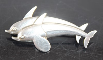 Lot 2422 - A Georg Jensen Hawaii Dolphin brooch by Arno...