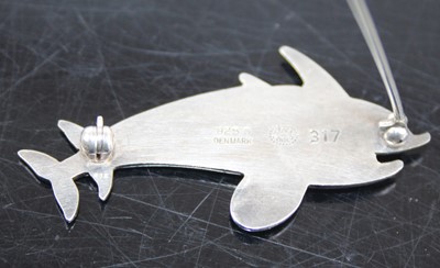 Lot 2422 - A Georg Jensen Hawaii Dolphin brooch by Arno...