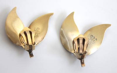 Lot 2424 - A pair of David Andersen silver-gilt and red...