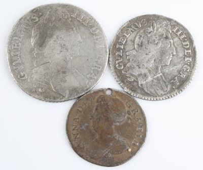 Lot 3393 - England, 1696 shilling, William III first...