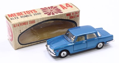 Lot 1520 - Mebetoys, A4, Alfa Romeo 2600, comprising...