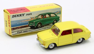 Lot 1212 - French Dinky, 509, Fiat 850, lemon yellow body...