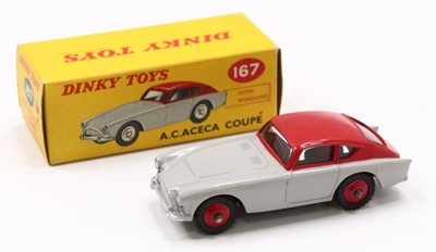 Lot 1142 - Dinky Toys No.167 Aceca Coupe in grey and red...