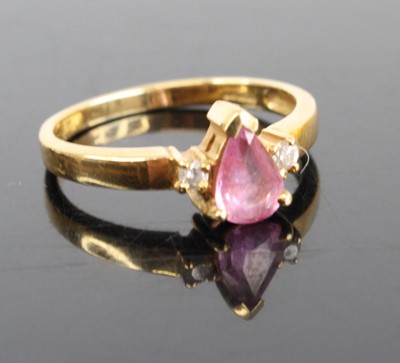 Lot 2489 - A modern 18ct gold pink sapphire and diamond...