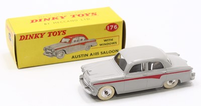 Lot 1169 - Dinky Toys, 176 Austin A105 Saloon, grey body...