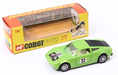 Lot 1450 - Corgi Toys, 316 Ford GT70 with metallic lime...