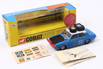 Lot 1448 - Corgi Toys, 302 Hillman Hunter Rally, blue...