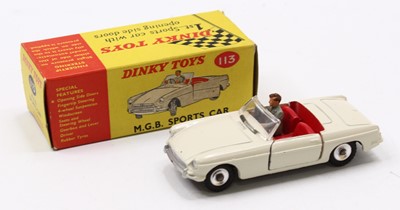 Lot 1122 - Dinky Toys No. 113 MGB sports car comprising a...