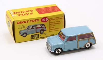 Lot 1186 - Dinky Toys, No.199 Austin 7 Countryman in blue...