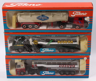 Lot 989 - A Tekno 1/50 scale boxed group of three to...