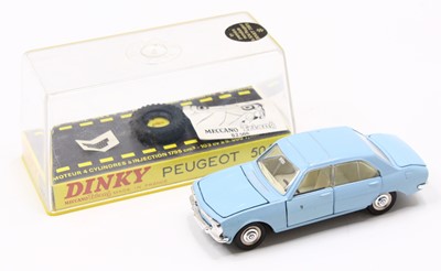 Lot 1187 - French Dinky 1415 Peugeot 504, light blue body,...