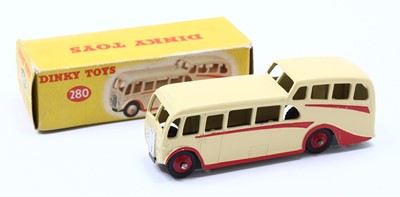 Lot 1136 - Dinky Toys No. 280 Observation Coach, cream...