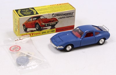 Lot 1377 - French Dinky toys No.1421 Opel GT 1900 in blue...