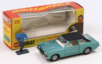 Lot 1200 - Corgi Toys No. 313, Ford Cortina in light blue...