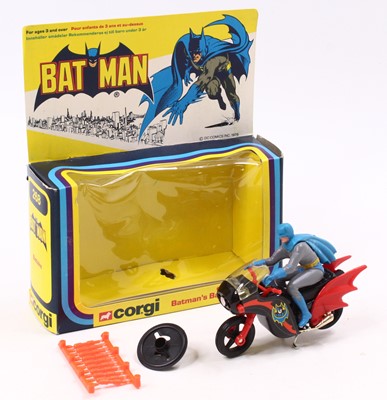 Lot 1207 - Corgi Toys, 268, Batman's Batbike, black and...