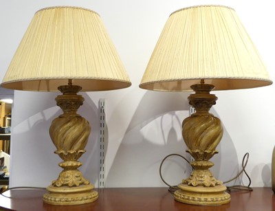 Lot 2 - A pair of composite table lamps, each of...