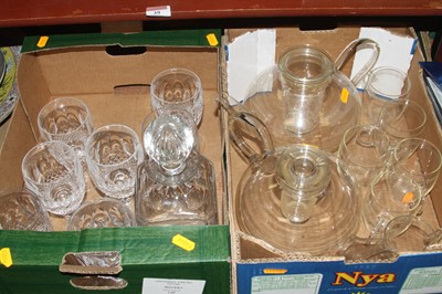 Lot 89 - Two boxes of glass ware to include a set of...