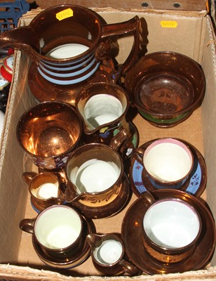 Lot 93 - A collection of Victorian copper lustre...