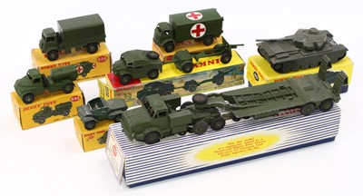 Lot 1427 - A Dinky Toys group of 7 military diecast to...