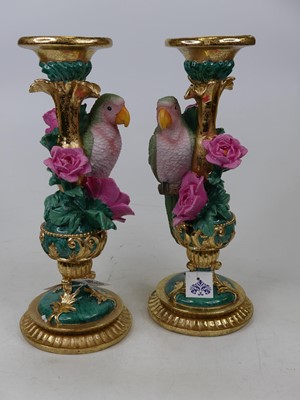 Lot 41 - A pair of ornate gilt painted and simulated...