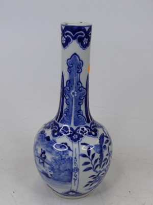Lot 46 - A Chinese blue and white glazed bottle vase,...