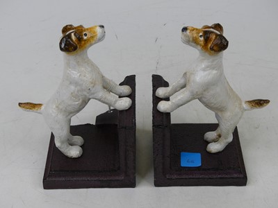 Lot 48 - A pair of novelty painted cast iron bookends,...